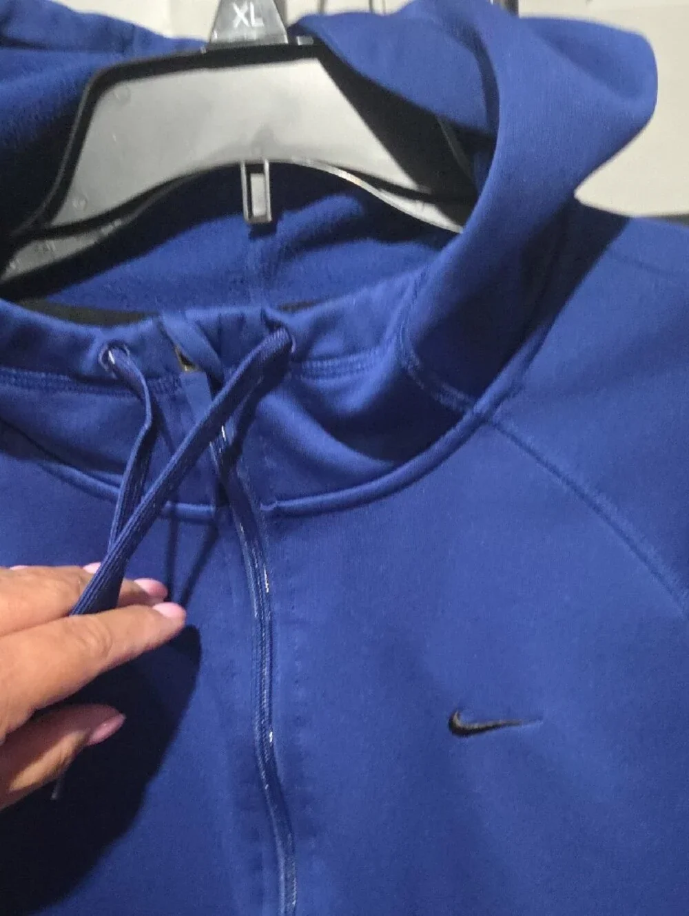 Nike Blue Zip-Up Hoodie with Hood XL.